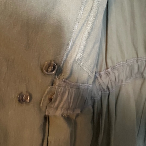 Army coat adjustable waist size medium cotton/linen blend pockets - Picture 8 of 8